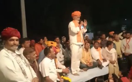 भाजपा प्रत्याशी  लादु लाल पितलिया का जनसंपर्क: आतिशबाजी और पुष्पवर्षा कर किया स्वागत