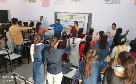 राजकीय महाविद्यालय में स्वीप कार्यक्रम के तहत मतदान जागरूकता कार्यक्रम का किया आयोजन