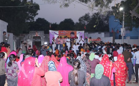 प्रत्याशी रामलाल शर्मा ने गाँव-गाँव ढाणी-ढाणी में किया जनसंपर्क:जनता ने किया भव्य स्वागत