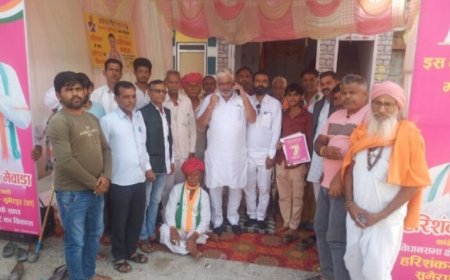 कांग्रेस प्रत्याशी हरीशंकर मेवाड़ा का आज तखतगढ़ में होगा चुनावी दौरा