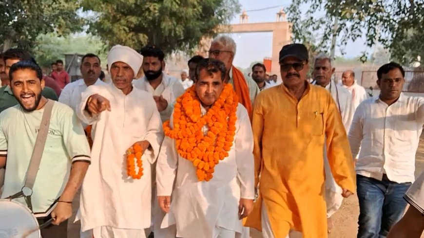 करौली के भाजपा प्रत्याशी दर्शन सिंह गुर्जर का महेंद्र सिंह गुर्जर के नेतृत्व में गुर्जर समाज ने किया स्वागत