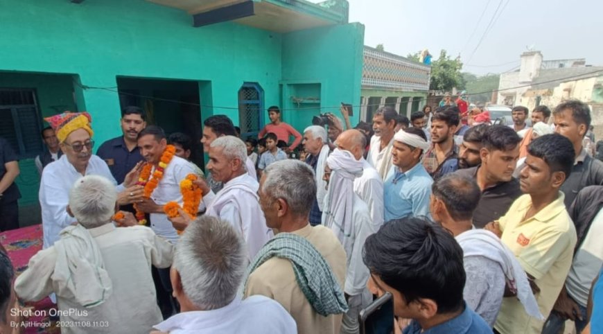 कांग्रेस प्रत्याशी विश्वेंद्र सिंह ने एक दर्जन गांवो में किया सघन जनसंपर्क
