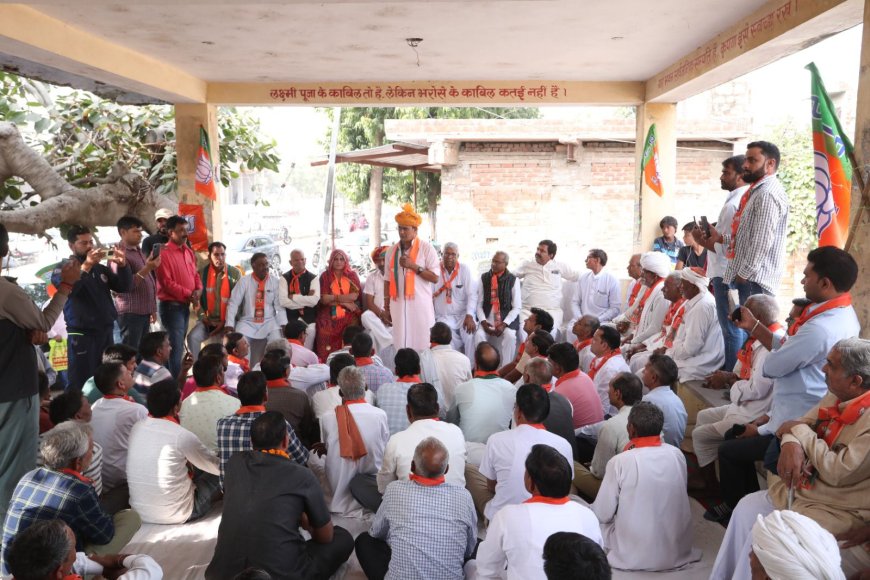 भाजपा प्रत्याशी रामलाल शर्मा ने 12 ग्राम पंचायतों में किया जनसंपर्क:  गाँवों से मिल रहा अपार समर्थन