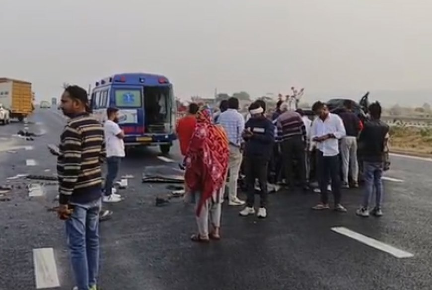 झपकी लग जाने से कार ट्रक में घुसी: दिल्ली-मुंबई एक्सप्रेस वे पर पर सडक हादसे में एक की मौत