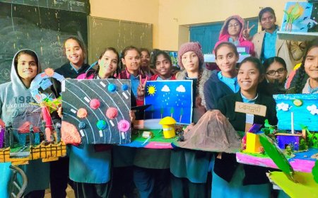 लैब डे पर पुर की छात्राओं ने बनाये भूगोल के मॉडल