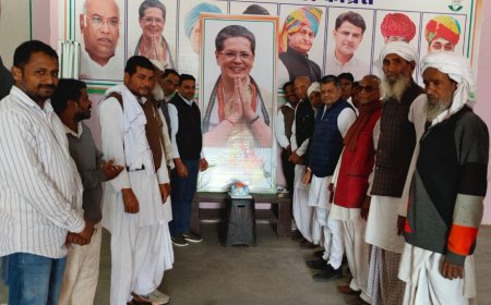 सोनिया गांधी का जन्मदिन केक काटकर मनाया