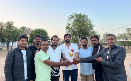 एक दिवसीय वॉलीबॉल प्रतियोगिता टैगोर पब्लिक स्कूल तख़तगढ़ में शुरू