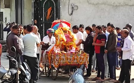 भीलवाड़ा शहर के बीलिया खुर्द में वानर राज की भजनों की धुन के साथ निकाली अंतिम यात्रा
