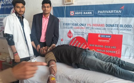 एचडीएफसी बैंक खैरथल शाखा द्वारा आयोजित हुआ तृतीय रक्तदान शिविर