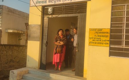 जिला कलेक्टर ने पशु चिकित्सालय पावटा, प्रागपुरा और भैंसलाना का किया निरीक्षण