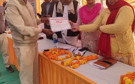 विकसित भारत संकल्प यात्रा में ढाणियां भोड़की की  प्रतिभाओं का किया सम्मान