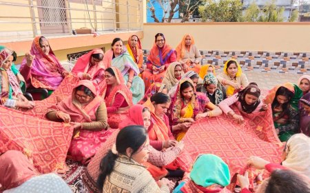 राव कॉलोनी व मीणा के आवास पर मां शाकंभरी की चुनरी के लगाई बूटियां