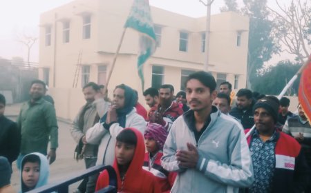 एकादशी को लेकर आज रामगढ़ में श्याम बाबा की प्रभात फेरी निकाली