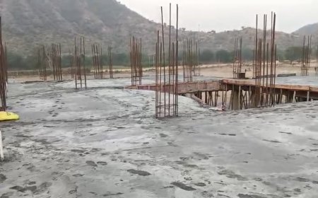 राजगढ़ मे प्रताप स्टेडियम में राजकीय कन्या महाविद्यालय के 4 करोड रूपयें की लागत से निर्माणाधीन भवन की गुणवत्ता की जांच कराए जाने की मांग