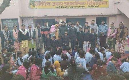 विद्यालय में जर्सी वितरण एवं पौषबड़ा कार्यक्रम आयोजित