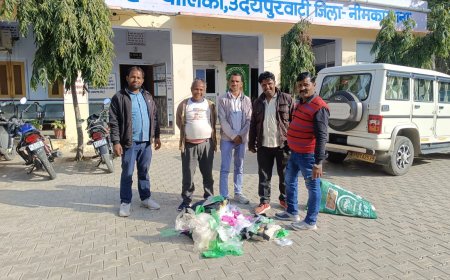 उदयपुरवाटी नगर पालिका ने प्रतिबंधित प्लास्टिक की थैलियां की जप्त