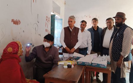 जोधपुरा में स्व फताराम मीना की स्मृति में निशुल्क नेत्र चिकित्सा शिविर का आयोजन