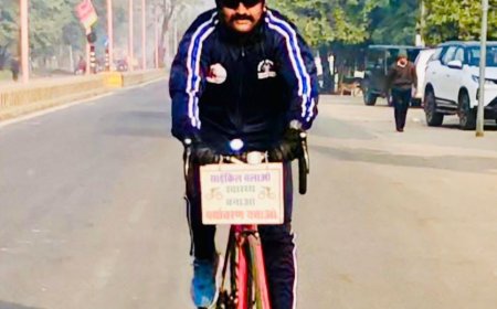 पर्यावरण संरक्षण व युवा पीढ़ी को स्वास्थ्य के प्रती जागरूक करने के उद्देश्य से स्काउटर मुकेश ने की 43 किमी की साईकिल हाईक