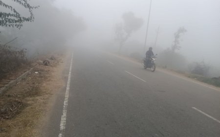 कोहरे से सड़कों पर चलना हुआ मुश्किल, 9 डिग्री तक गिरा पारा