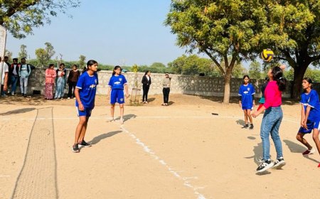 एक दिवसीय जिला स्तरीय वॉलीबॉल खेलकूद प्रतियोगिता  का तखतगढ़ मे हुआ आयोजन