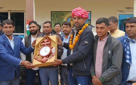 रविंद्र सिंह का हुआ वरिष्ठ अध्यापक पद पर चयन  महर्षि पाणिनि विधालय महनपुर ने किया सम्मान समारोह