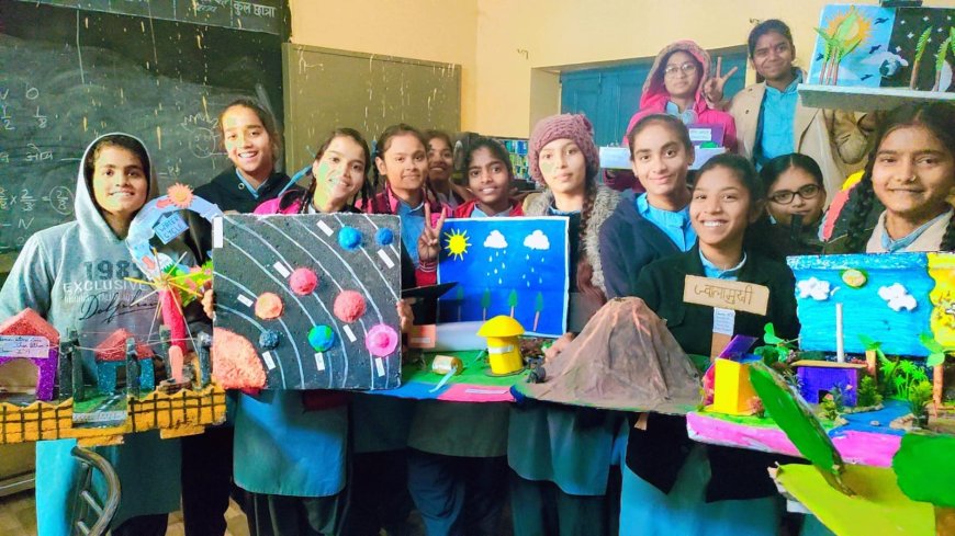 लैब डे पर पुर की छात्राओं ने बनाये भूगोल के मॉडल