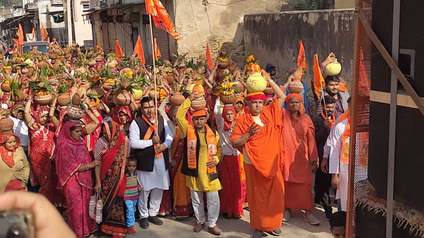 श्रीराम भूमि अयोध्या से अक्षत सामग्री लेकर पहुंची रथ यात्रा मुंडावर