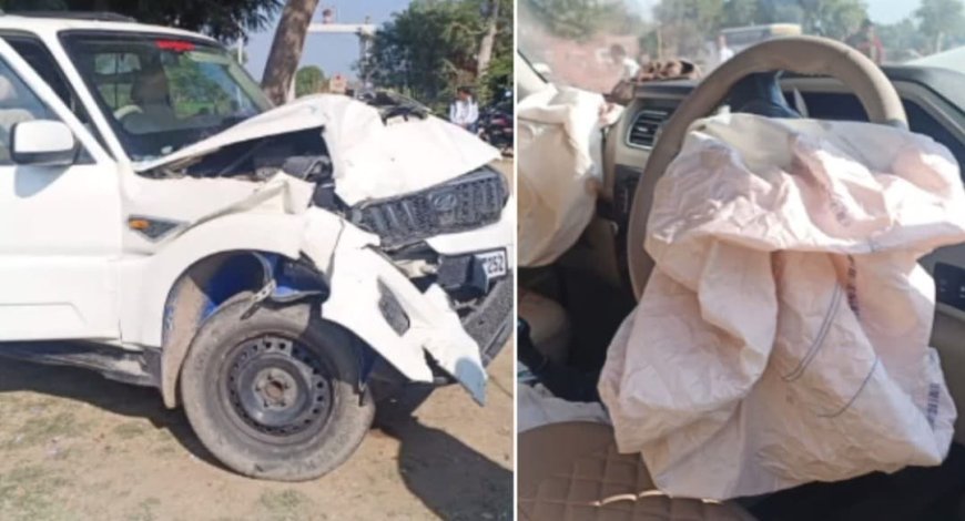 मुख्यमंत्री के काफिले में चल रही  गाड़ियां भिड़ी:कार्यकर्ता घायल