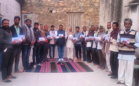 बागोरा में वितरित किए अक्षत व पत्रक दिया निमंत्रण