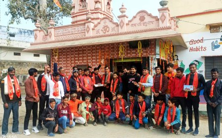 नोगांवा तहसील में निकली अक्षिक्त  (पिले चांवल)यात्रा