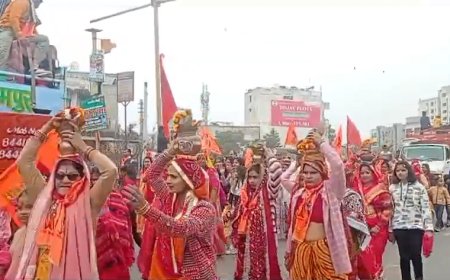 भिवाड़ी में 22 जनवरी को अयोध्या में होने जा रही भगवान श्रीराम की प्राण प्रतिष्ठा की निकली भव्य शोभायात्रा व कलश यात्रा का किया आयोजन