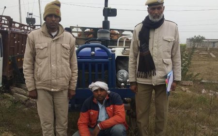 अवैध  खनन माफियों पर कार्यवाही : पत्थरों से भरे ट्रैक्टर ट्रॉली जप्त