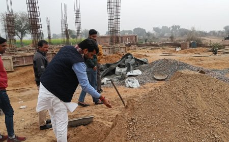 चूड़ला में निर्माणाधीन कृषि कॉलेज का विधायक ने किया निरीक्षण