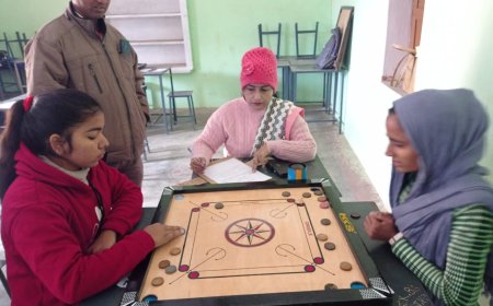 राजकीय महाविद्यालय मालाखेड़ा में खेल सप्ताह दौरान कैरम प्रतियोगिता का आयोजन