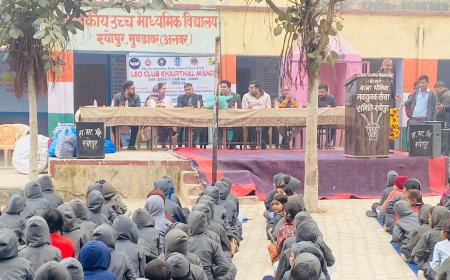 लियो क्लब खैरथल मंडी द्वारा श्योपुर सरकारी स्कूल में  जर्सी वितरित