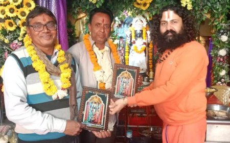 लोहार्गल सिद्ध पीठ वेंकटेश बालाजी मंदिर में हुआ पत्रकारों का सम्मान