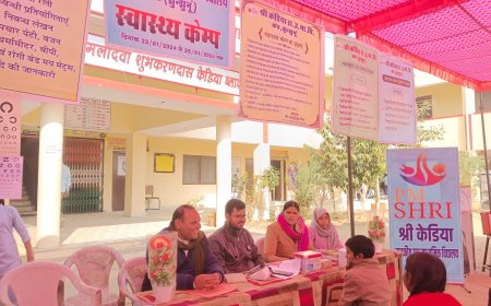 केड विद्यालय में स्वास्थ्य केम्प का हुआ आयोजन