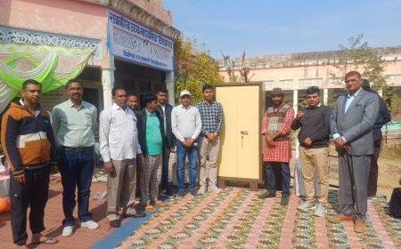 किशोरपुरा सरकारी विधालय में देश विदेश में अवार्ड प्राप्त मीणा का किया सम्मान