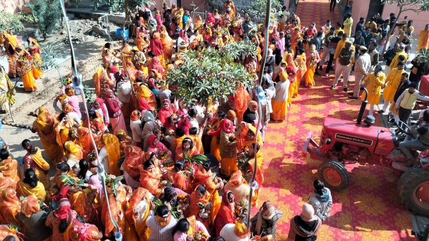 लाडली जू सरकार मंदिर के प्राण प्रतिष्ठा से पूर्व निकाली भव्य कलश यात्रा