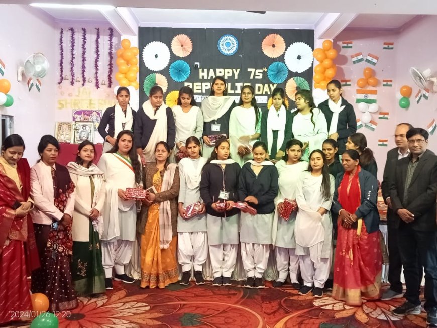 तिजारा के श्री चंद्र प्रभ कन्या महाविद्यालय में धूमधाम से मनाया गया 75वा गणतंत्र दिवस
