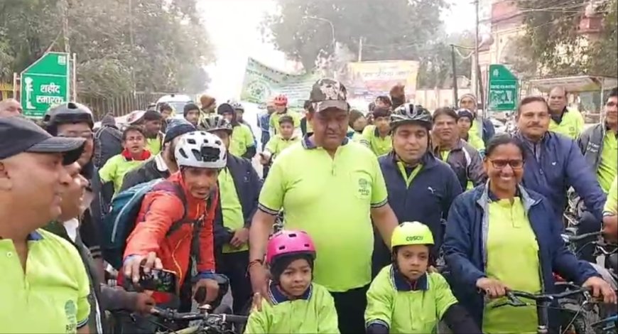 प्रदूषण नियंत्रण विभाग द्वारा पर्यावरण संरक्षण को लेकर निकाली साईकिल रैली