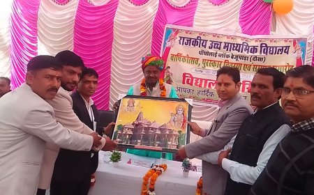 धांधोलाई दौसा राजकीय उच्च माध्यमिक विद्यालय में वार्षिक पुरस्कार वितरण एवं सम्मान समारोह कार्यक्रम हुआ आयोजित