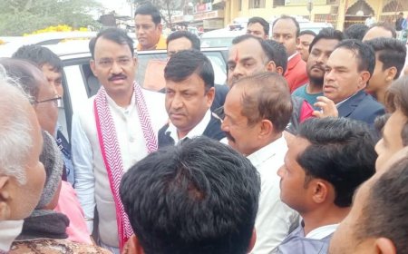 जहाजपुर मे चावंडिया चौराहे पर  डिप्टी सीएम बैरवा का  हुआ स्वागत