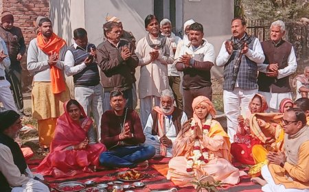 वृंदावन के प्रेम मंदिर की तर्ज पर होगा सकट में राम व श्याम मन्दिर का निर्माण कार्य, संत ध्यान मूर्ति के सानिध्य में रखी मंदिर की आधारशिला