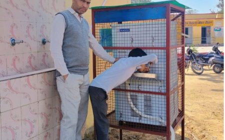 भाजपा विधायक प्रत्याशी बन्नाराम मीना ने खोहरा के सरकारी स्कूल मे लगवाया आरओ वाटर कूलर