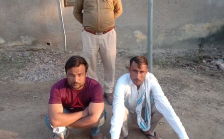 अवैध खनन कर खंडा पत्थर चोरी कर लाते दो टैक्टर ट्रोली मय खण्डा पत्थरों सहित दो आरोपी को किया गिरफ्तार