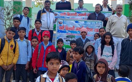 राहेड़ा में पानी किसानी जवानी संवेदना यात्रा का किया स्वागत