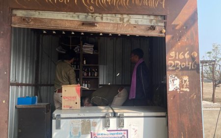 जिला कलेक्टर के निर्देश पर अवैध शराब की ब्रांच पर तहसीलदार की कार्रवाई:  62 पव्वे 19 बियर की बोतल जब्त 