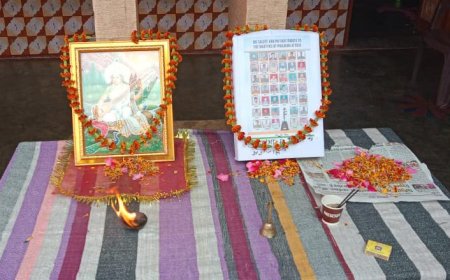 मां शारदे की जयंती मनाई, पुलवामा शहीदों को दी श्रद्धांजलि