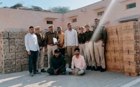 1 करोड़ 25 लाख रूपये की अग्रेजी शराब बरामद:  दो ट्रक जब्त व दो आरोपी गिरफ्तार